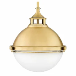 Hinkley Fletcher 13 1/2" Wide Satin Brass Pendant Light -Outlet The Radiantix Store hinkley fletcher 13 and one half inch wide satin brass pendant light 66h31views1