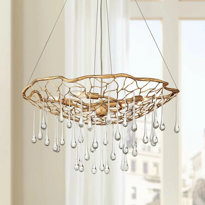 Hinkley Laguna 26" Wide Burnished Gold Net Pendant Light 3 Hinkley Laguna 26" Wide Burnished Gold Net Pendant Light