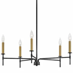 Hinkley Lark-Hux 28" Wide Modern Black And Lacquered Brass Chandelier -Outlet The Radiantix Store hinkley lark hux 28 inch wide modern black and lacquered brass chandelier 374m3