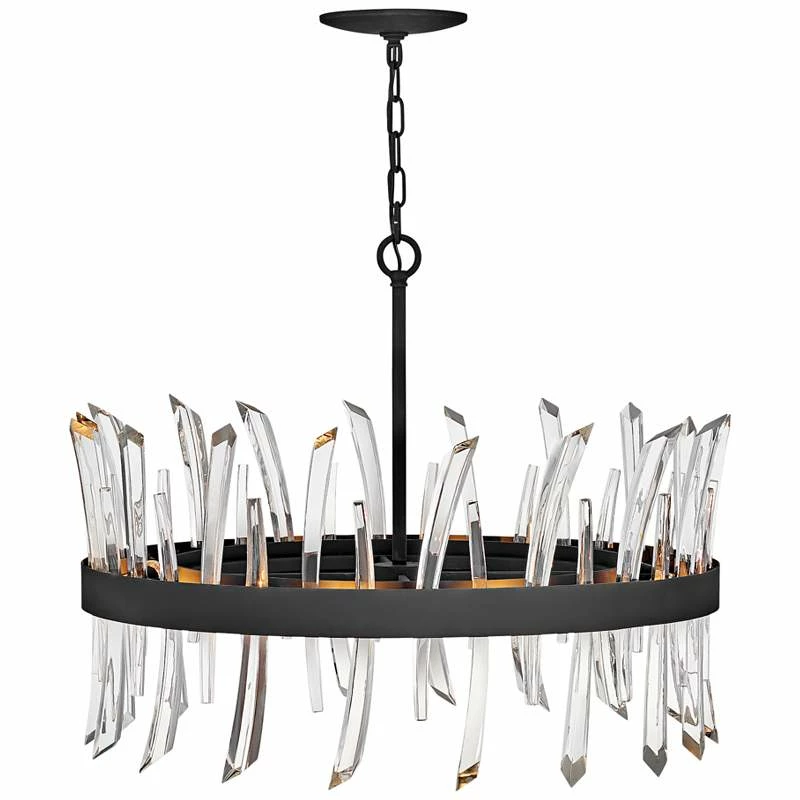Hinkley Revel 28" Wide Black And Crystal Pendant Light 4 Hinkley Revel 28" Wide Black And Crystal Pendant Light - Image 2