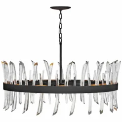 Outlet The Radiantix Store -Outlet The Radiantix Store hinkley revel 36 and one quarter inch wide black and crystal pendant light 86n01