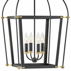 Hinkley Selby 16 1/4" Wide Black 4-Light Open Frame Pendant -Outlet The Radiantix Store hinkley selby 16 and one quarter inch wide black 4 light open frame pendant 66h16views1