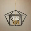 Hinkley Theory 24.3" Wide Black And Brass Geometric Modern Chandelier