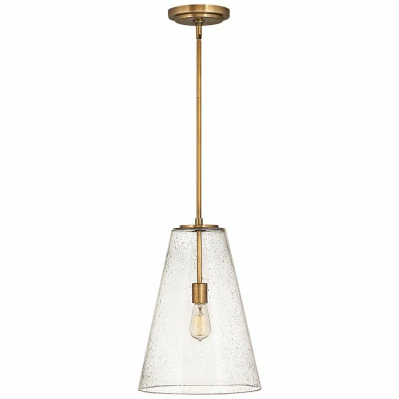 Hinkley Vance 13"W Heritage Brass And Glass Pendant Light 4 Hinkley Vance 13"W Heritage Brass And Glass Pendant Light - Image 2