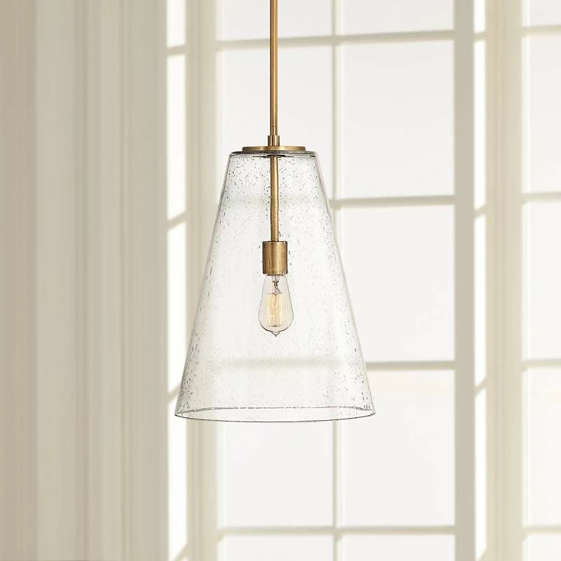 Hinkley Vance 13"W Heritage Brass And Glass Pendant Light 3 Hinkley Vance 13"W Heritage Brass And Glass Pendant Light