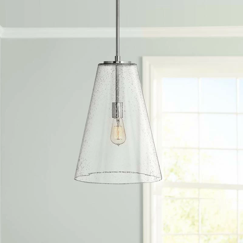 Hinkley Vance 13"W Polished Nickel And Glass Pendant Light 3 Hinkley Vance 13"W Polished Nickel And Glass Pendant Light