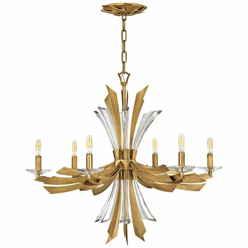 Hinkley Vida 29 1/4"W Burnished Gold 6-Light Chandelier 4 Hinkley Vida 29 1/4"W Burnished Gold 6-Light Chandelier - Image 2