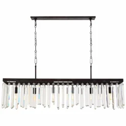 Hollis 49"W Forged Bronze Kitchen Island Light Chandelier -Outlet The Radiantix Store hollis 49 inchw forged bronze kitchen island light chandelier 1p439
