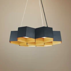 Maxim Honeycomb 22 1/2" Wide Black Gold 7-Light LED Pendant Light