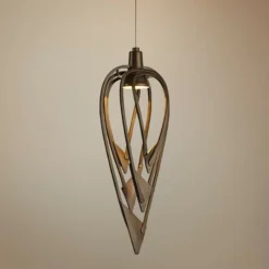 Hubbardton Forge Amulet 7 1/2" Wide Dark Smoke Mini Pendant