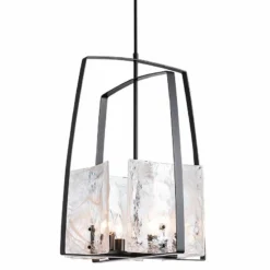 Hubbardton Forge Arc 18.7" Wide Black Pendant With White Swirl Glass -Outlet The Radiantix Store hubbardton forge arc 18 7 inch wide black pendant with white swirl glass 378v2views2