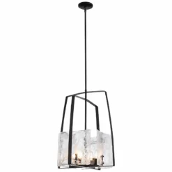 Hubbardton Forge Arc 18.7" Wide Black Pendant With White Swirl Glass -Outlet The Radiantix Store hubbardton forge arc 18 7 inch wide black pendant with white swirl glass 378v2views3