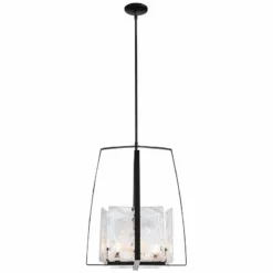 Hubbardton Forge Arc 18.7" Wide Black Pendant With White Swirl Glass -Outlet The Radiantix Store hubbardton forge arc 18 7 inch wide black pendant with white swirl glass 378v2views4