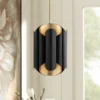 Hudson Valley Banks 12"W Gold Leaf And Black Mini Pendant 1 Hudson Valley Banks 12"W Gold Leaf And Black Mini Pendant -Outlet The Radiantix Store hudson valley banks 12 inchw gold leaf and black mini pendant 425e0cropped