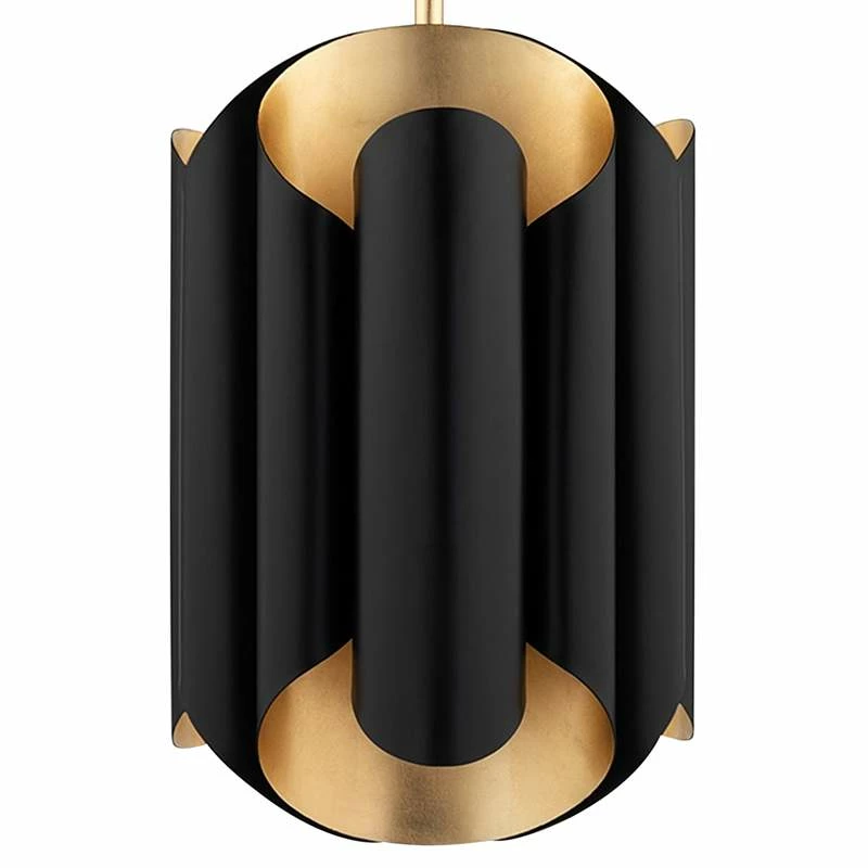 Hudson Valley Banks 12"W Gold Leaf And Black Mini Pendant 5 Hudson Valley Banks 12"W Gold Leaf And Black Mini Pendant - Image 3