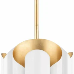 Hudson Valley Banks 12"W Gold Leaf And White Mini Pendant -Outlet The Radiantix Store hudson valley banks 12 inchw gold leaf and white mini pendant 428e0views2