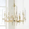 Hudson Valley Bari 30" Wide Aged Brass Glass Chandelier