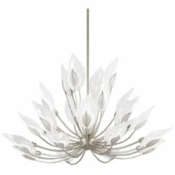 Hudson Valley Blossom 55" Wide Silver Leaf Chandelier -Outlet The Radiantix Store hudson valley blossom 55 inch wide silver leaf chandelier 336e0