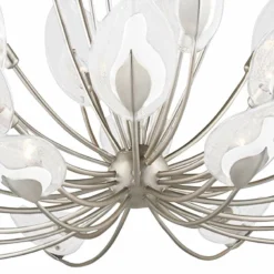 Hudson Valley Blossom 55" Wide Silver Leaf Chandelier -Outlet The Radiantix Store hudson valley blossom 55 inch wide silver leaf chandelier 336e0views2