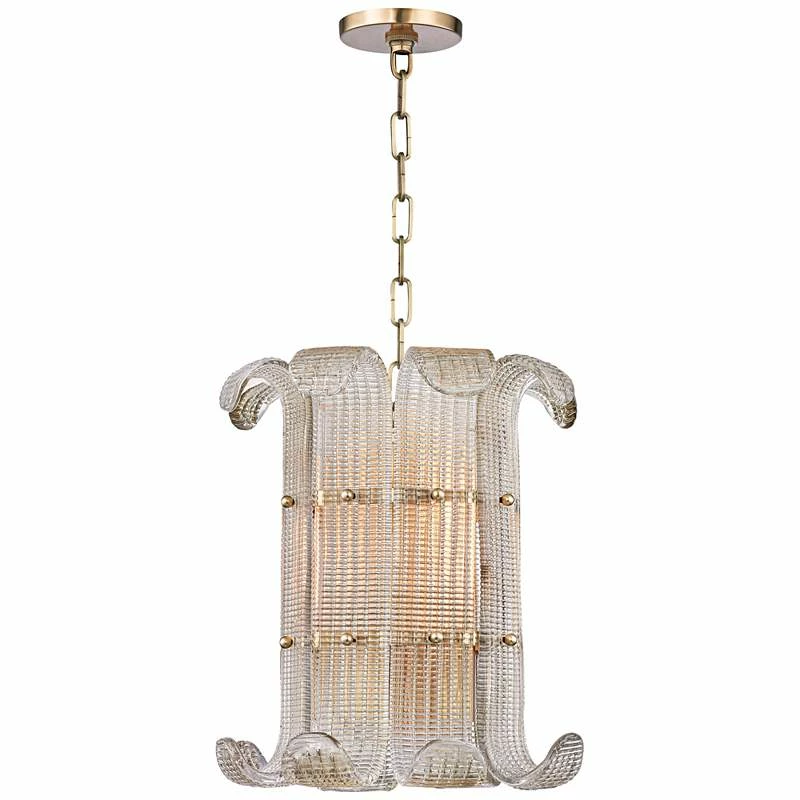 Hudson Valley Brasher 14 1/2"W 4-Light Aged Brass Chandelier 5 Hudson Valley Brasher 14 1/2"W 4-Light Aged Brass Chandelier - Image 3