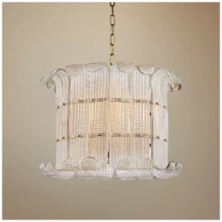 Hudson Valley Brasher 22 3/4"W 8-Light Aged Brass Chandelier