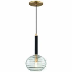 Hudson Valley Breton 8 1/2" Wide Aged Brass LED Mini Pendant -Outlet The Radiantix Store hudson valley breton 8 and one half inch wide aged brass led mini pendant 21h82views1