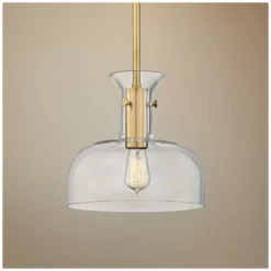 Hudson Valley Coffey 12" Wide Aged Brass Pendant Light
