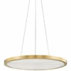 Hudson Valley Eastport 24" Wide Aged Brass LED Pendant Light -Outlet The Radiantix Store hudson valley eastport 24 inch wide aged brass led pendant light 958x0