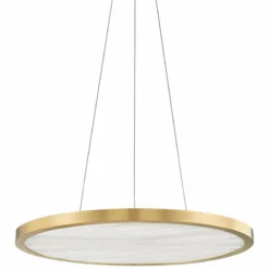 Hudson Valley Eastport 24" Wide Aged Brass LED Pendant Light