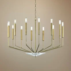Hudson Valley Gideon 33 1/4"W Aged Brass 14-Light Chandelier