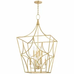 Hudson Valley Green Point 24" Wide Gold Leaf 8-Light Pendant