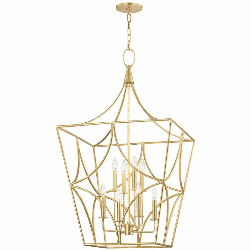 Hudson Valley Green Point 24" Wide Gold Leaf 8-Light Pendant 3 Hudson Valley Green Point 24" Wide Gold Leaf 8-Light Pendant