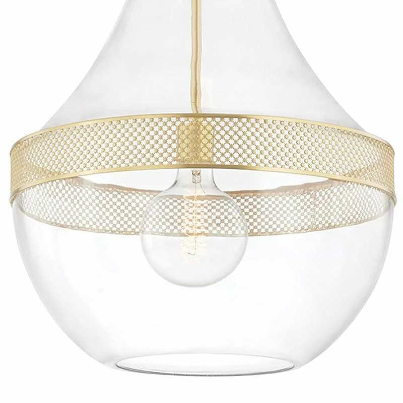 Hudson Valley Hagen 17 1/2" Wide Aged Brass Pendant Light 5 Hudson Valley Hagen 17 1/2" Wide Aged Brass Pendant Light - Image 3