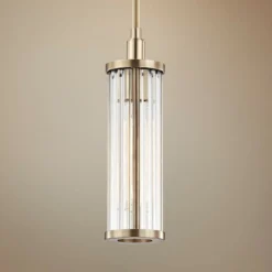 Hudson Valley Marley 4" Wide Aged Brass Mini Pendant