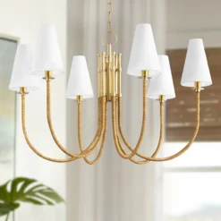 Hudson Valley Ripley 31 3/4"W Aged Brass 6-Light Chandelier