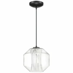 I-Biza 9 1/2"W Black W/ White Marble Shade LED Mini Pendant -Outlet The Radiantix Store i biza 9 and one half inchw black w white marble shade led mini pendant 622r0views3