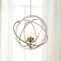 Ibis 22 1/2" Wide Polished Nickel And Brass 3-Light Pendant