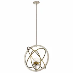Ibis 22 1/2" Wide Polished Nickel And Brass 3-Light Pendant -Outlet The Radiantix Store ibis 22 and one half inch wide polished nickel and brass 3 light pendant 64h41views1