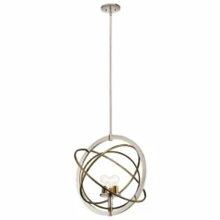 Ibis 22 1/2" Wide Polished Nickel And Brass 3-Light Pendant -Outlet The Radiantix Store ibis 22 and one half inch wide polished nickel and brass 3 light pendant 64h41views2