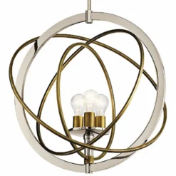 Ibis 22 1/2" Wide Polished Nickel And Brass 3-Light Pendant -Outlet The Radiantix Store ibis 22 and one half inch wide polished nickel and brass 3 light pendant 64h41views4