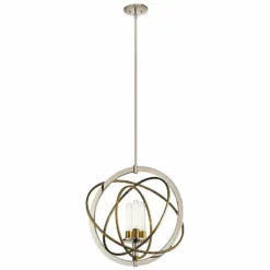 Ibis 22 1/2" Wide Polished Nickel And Brass 3-Light Pendant -Outlet The Radiantix Store ibis 22 and one half inch wide polished nickel and brass 3 light pendant 64h41views5