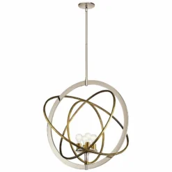 Ibis 30" Wide Polished Nickel And Brass 4-Light Pendant -Outlet The Radiantix Store ibis 30 inch wide polished nickel and brass 4 light pendant 64h44