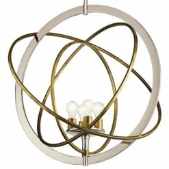 Ibis 30" Wide Polished Nickel And Brass 4-Light Pendant -Outlet The Radiantix Store ibis 30 inch wide polished nickel and brass 4 light pendant 64h44views3