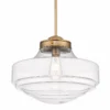 Golden Lighting Ingalls 16"W Modern Brass Metal Clear Glass Pendant Light