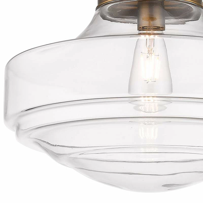 Golden Lighting Ingalls 16"W Modern Brass Metal Clear Glass Pendant Light 4 Golden Lighting Ingalls 16"W Modern Brass Metal Clear Glass Pendant Light - Image 2