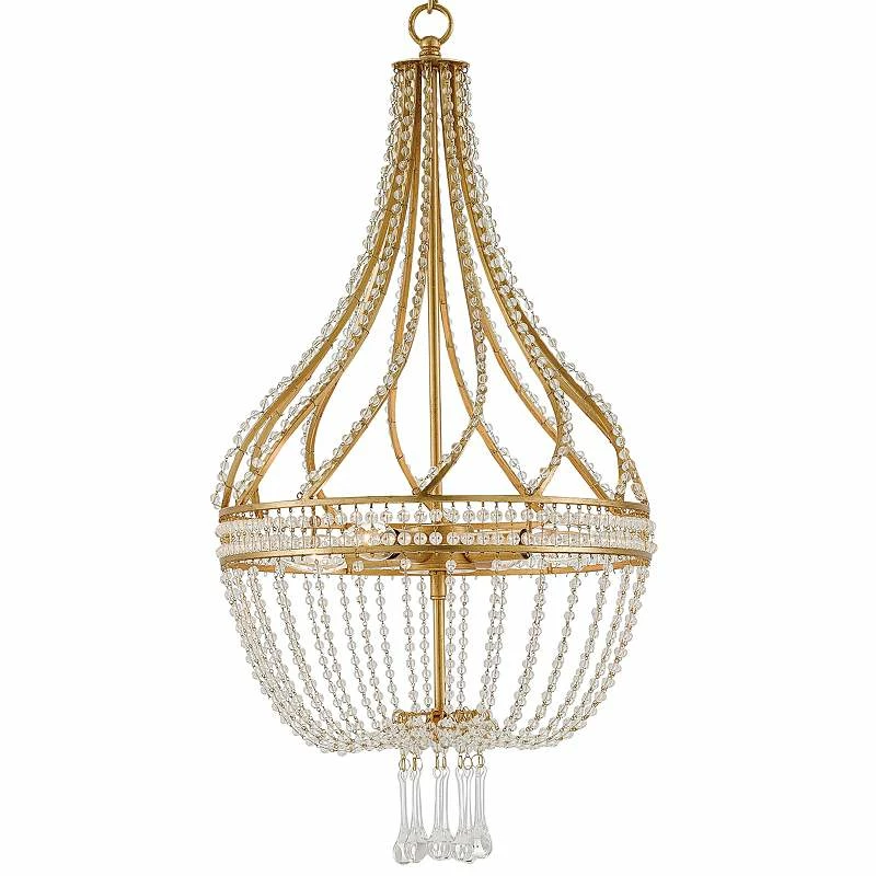 Ingénue 14" Wide 4-Light Antique Gold Leaf Chandelier 4 Ingénue 14" Wide 4-Light Antique Gold Leaf Chandelier - Image 2