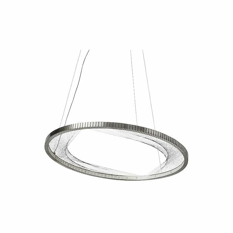 Interlace 30" Wide Satin Nickel Ring LED Pendant Light 4 Interlace 30" Wide Satin Nickel Ring LED Pendant Light - Image 2