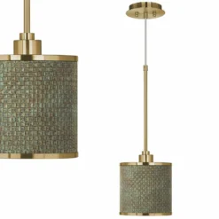 Interweave Patina Giclee Gold Mini Pendant Light