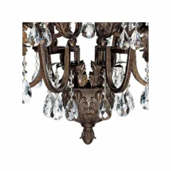 Iron Leaf 34" Wide Bronze And Crystal 12-Light Chandelier -Outlet The Radiantix Store iron leaf 34 inch wide bronze and crystal 12 light chandelier 44422views2