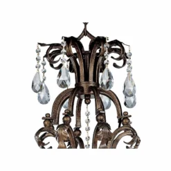 Iron Leaf 34" Wide Bronze And Crystal 12-Light Chandelier -Outlet The Radiantix Store iron leaf 34 inch wide bronze and crystal 12 light chandelier 44422views3